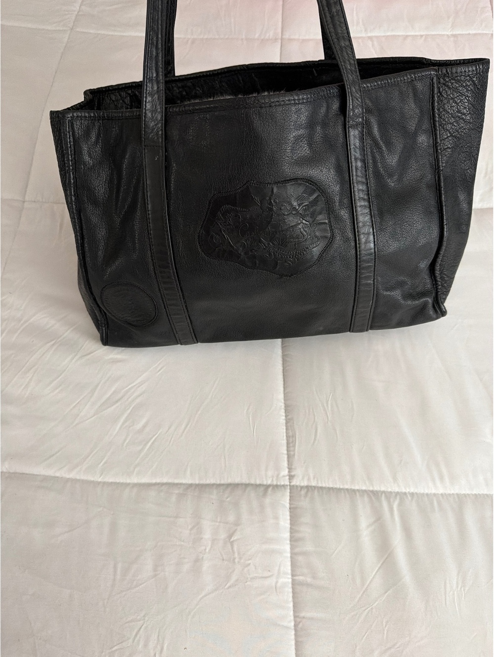 Carlos Falchi Black Leather Shoulder Bag